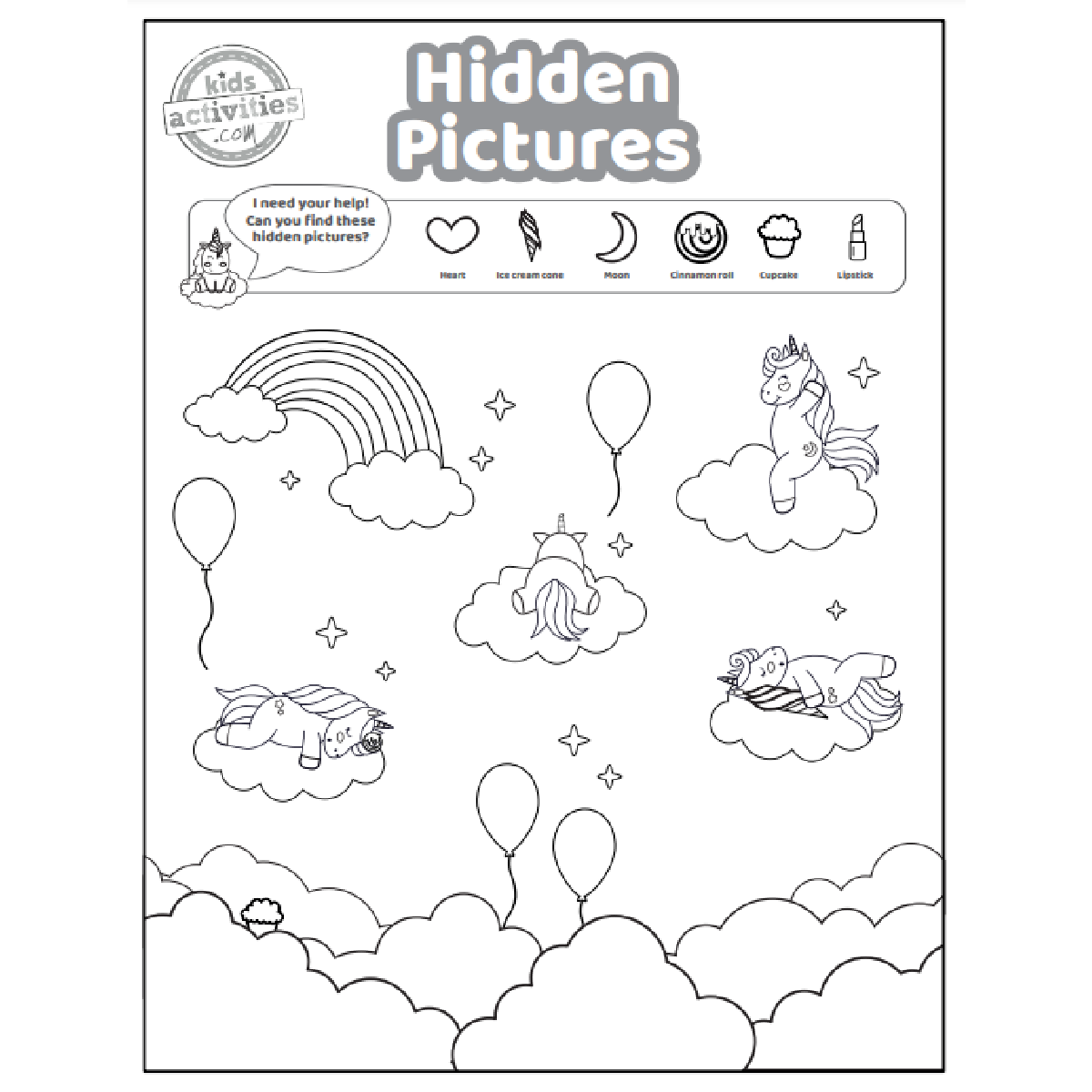 hidden pictures printable