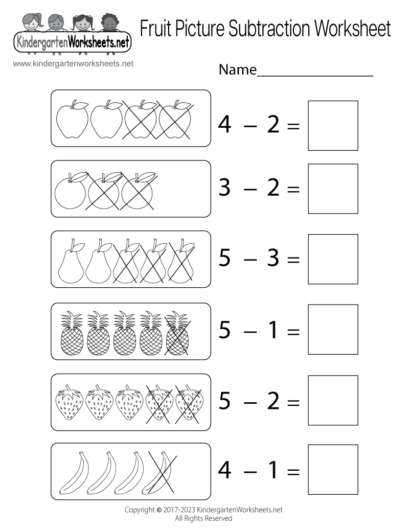kindergarten subtraction worksheets