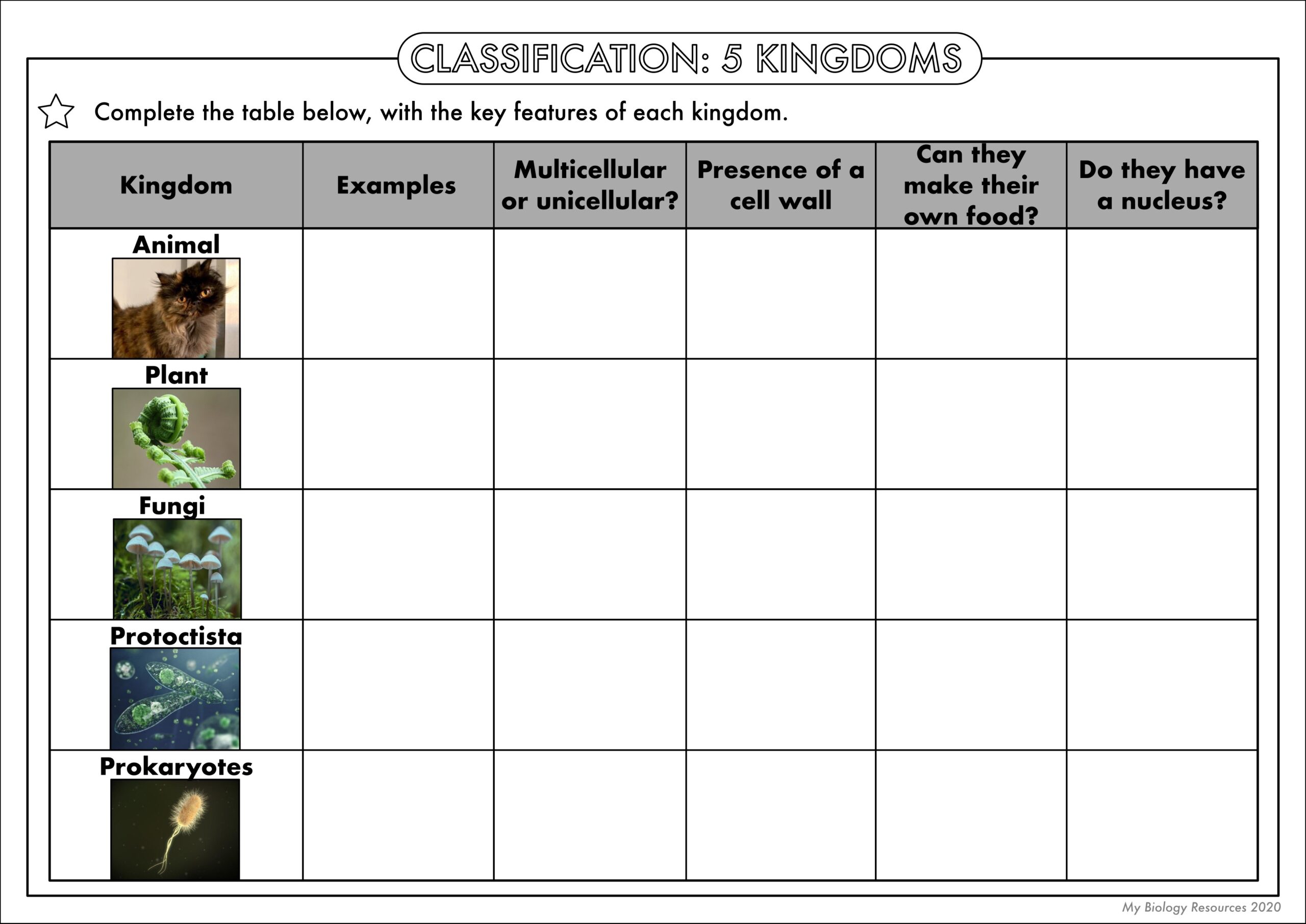 GCSE Biology Classification Worksheet Pack Teaching Resources GCSE Biology Classification Worksheet Pack Teaching Resources