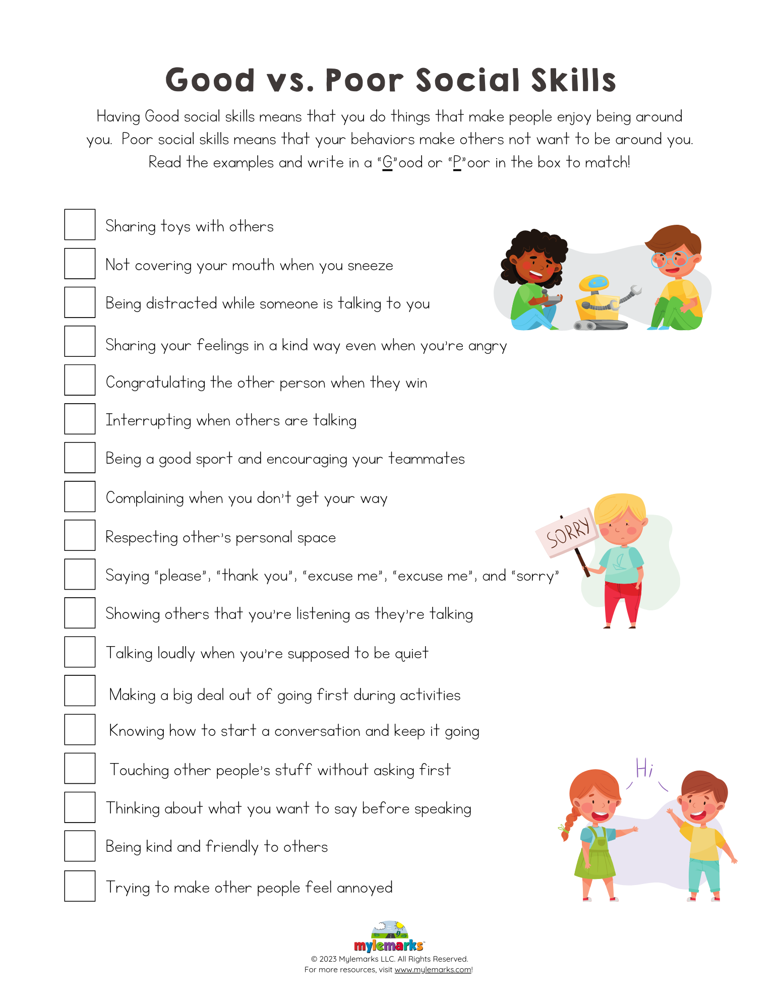 Good Vs Poor Social Skills F 