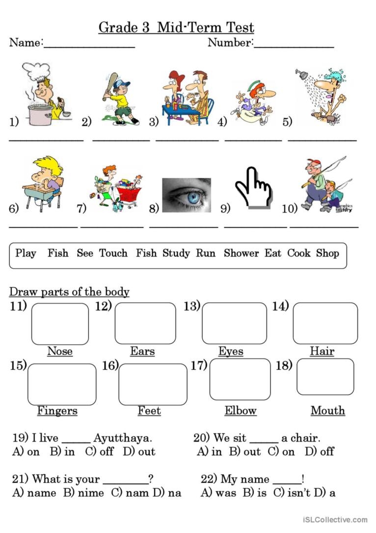 Grade 3 Test English ESL Worksheets Pdf Doc Grade 3 Test English ESL Worksheets Pdf Doc