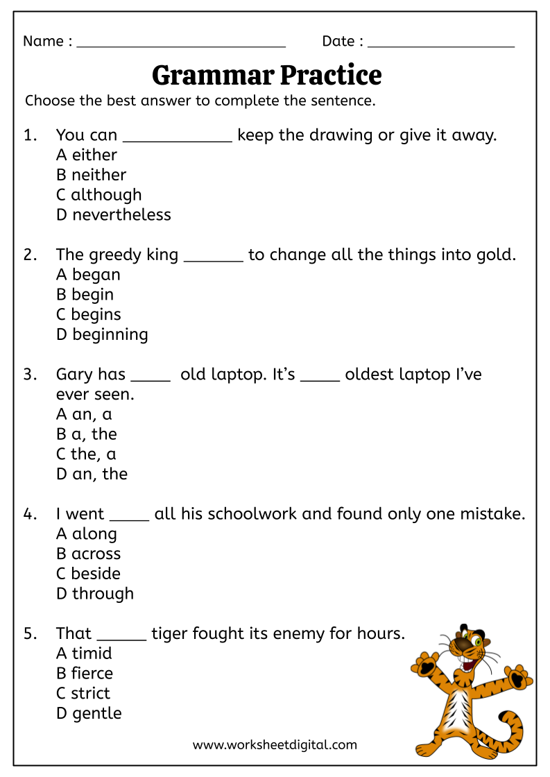 Grammar Practice Year 4 Worksheet Digital 1 Teacher Made Resources