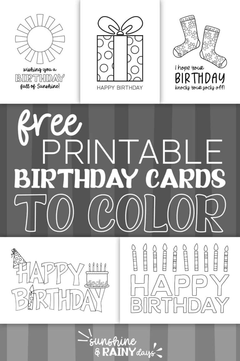 foldable printable birthday cards to color