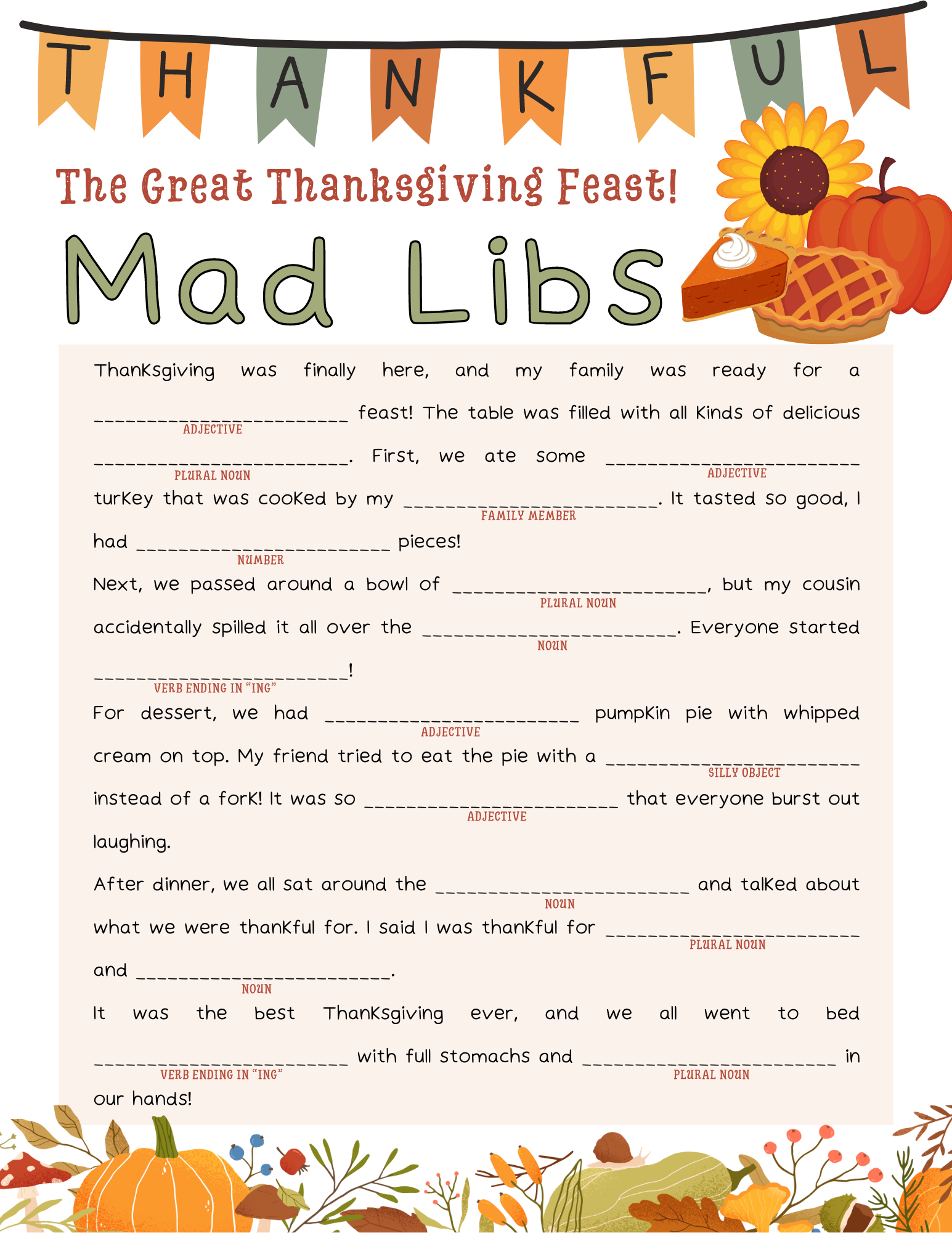 Have Holiday Word Fun With Thanksgiving Mad Libs Have Holiday Word Fun With Thanksgiving Mad Libs