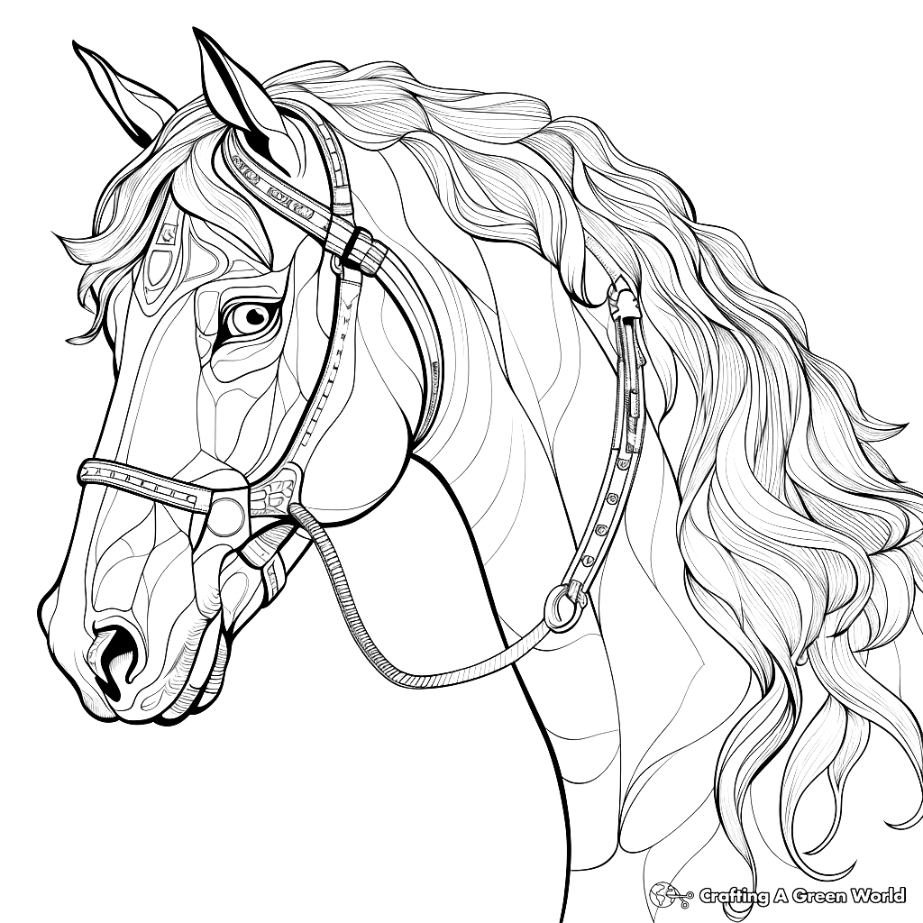 Horse Head Coloring Pages Free Printable 