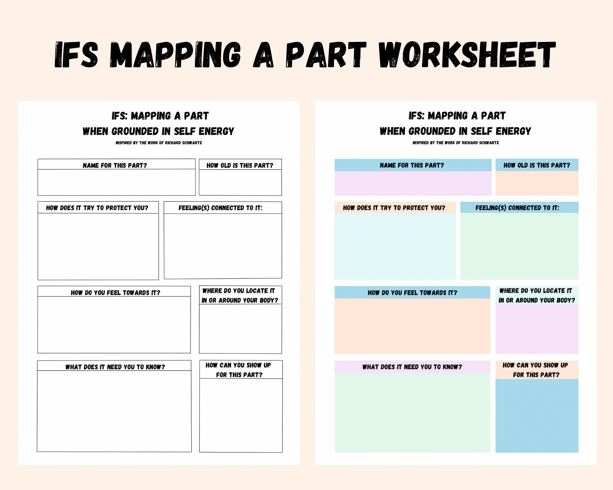 IFS Part Mapping Worksheet Internal Family Systems Therapy Tool digital Download Etsy Denmark