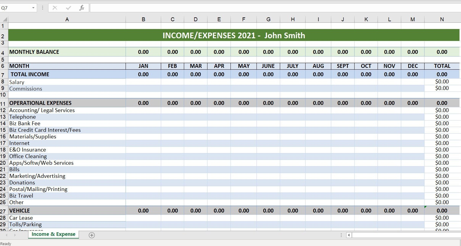 Income And Expense Tracker digital Template Etsy