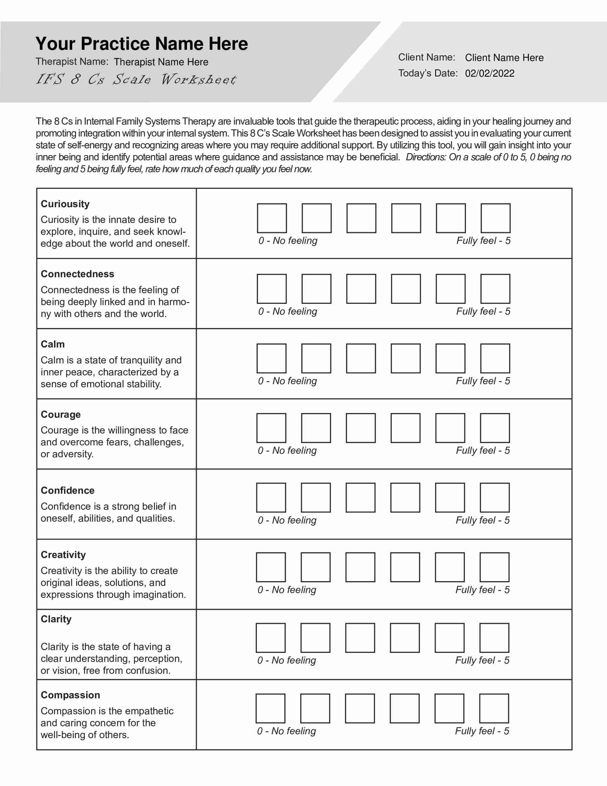 internal family systems worksheets pdf