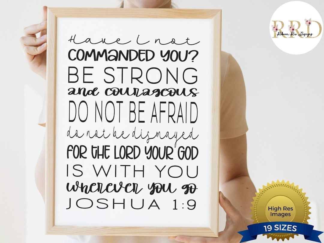 Joshua 1 9 Bible Verse Printable Wall Art digital Download Etsy