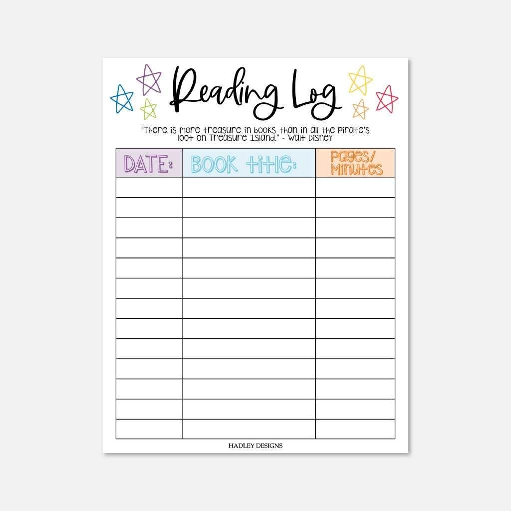 Kids Reading Log Printable Printable Reading Log For Kids Reading Log Journal Kids printable Reading Journal For Kids Reading Incentive Etsy Hong Kong