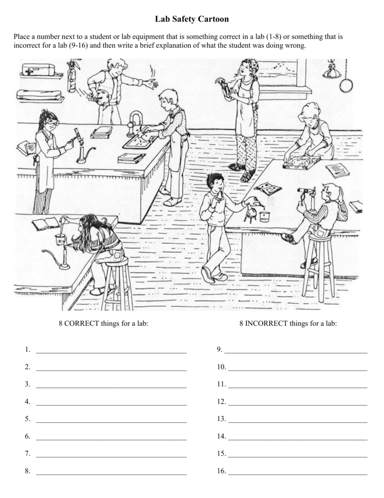 Lab Safety Worksheet Identifying Hazards Safe Practices Lab Safety Worksheet Identifying Hazards Safe Practices