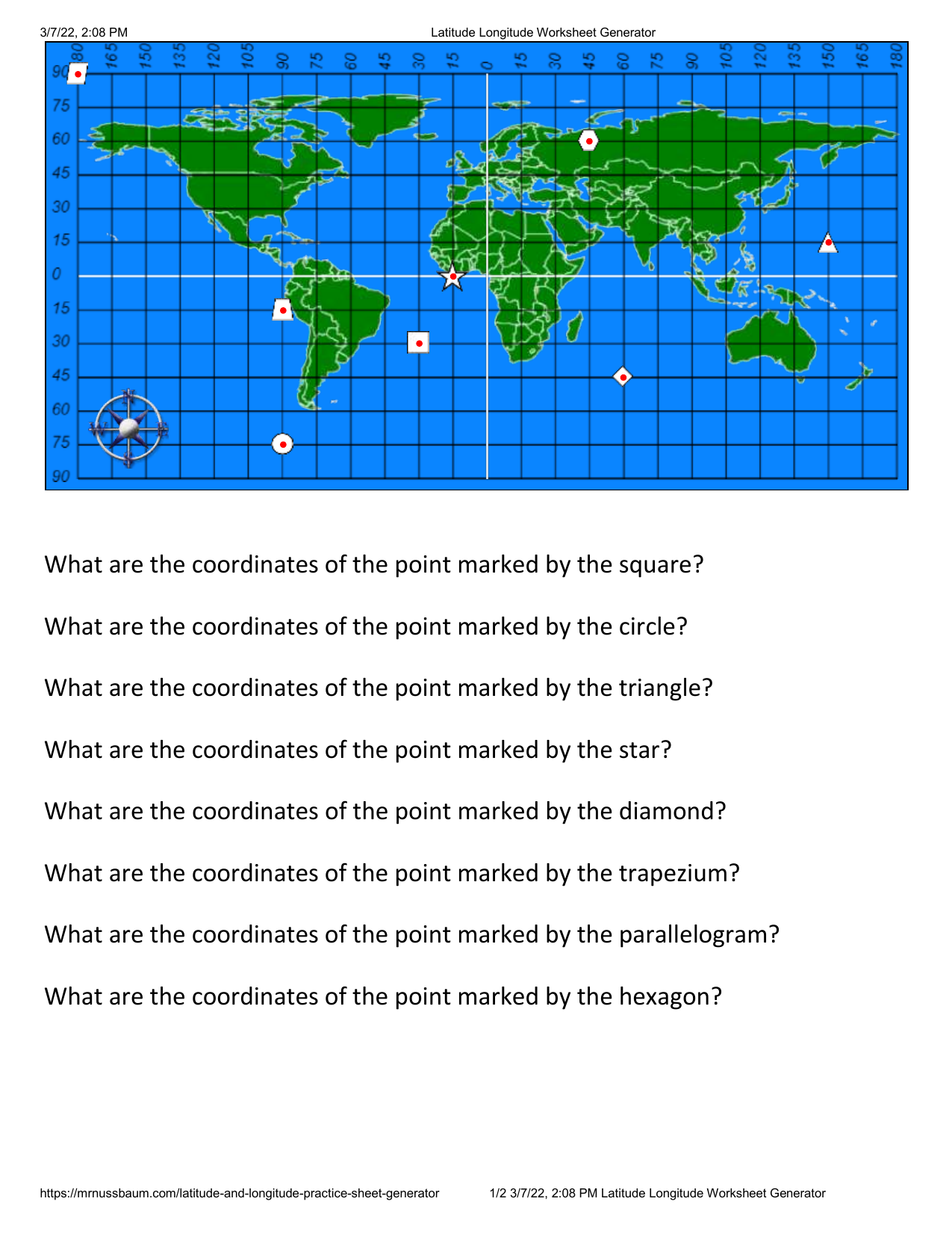 Latitude And Longitude Worksheet Coordinate Practice Latitude And Longitude Worksheet Coordinate Practice