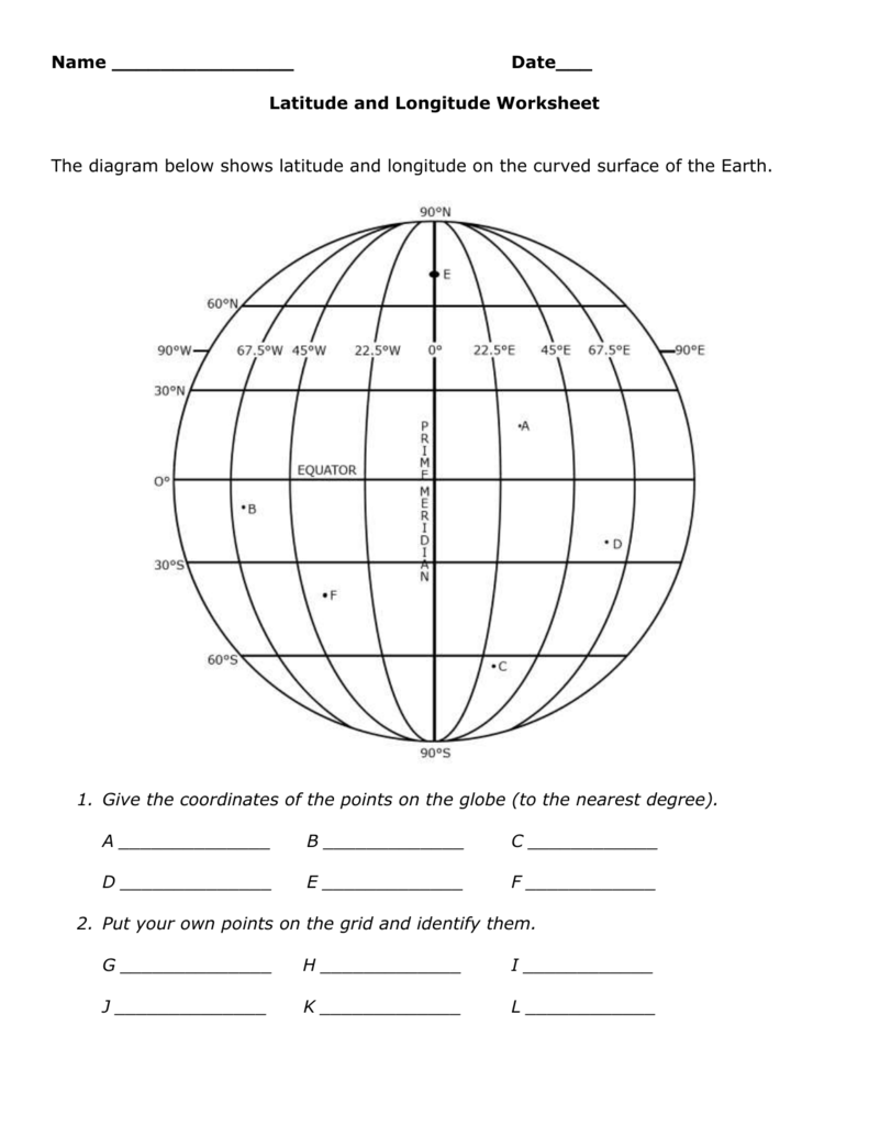Latitude Longitude Earth Layers Worksheet Latitude Longitude Earth Layers Worksheet