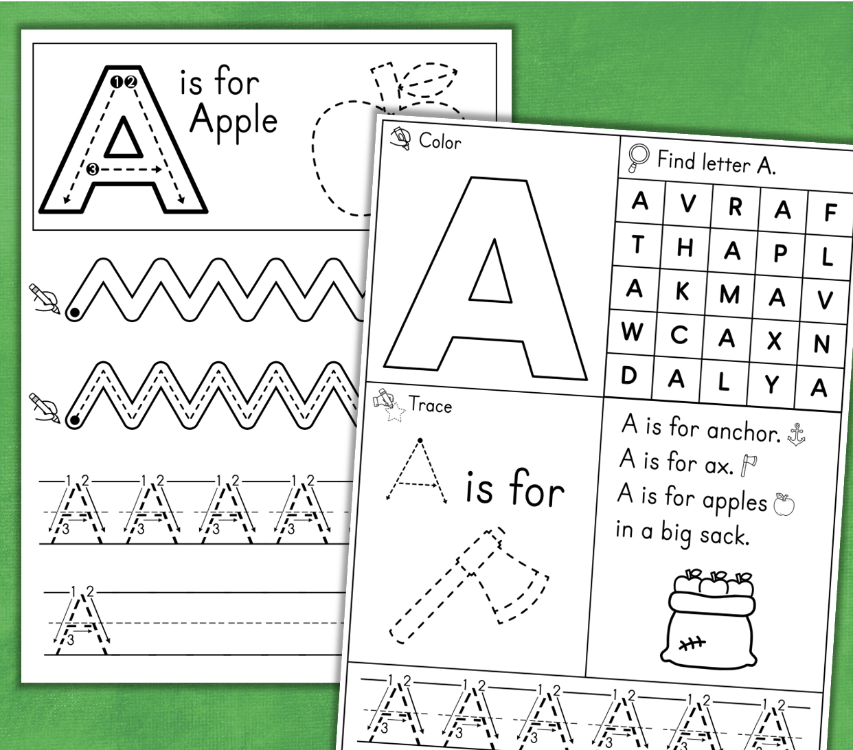 letter a worksheets