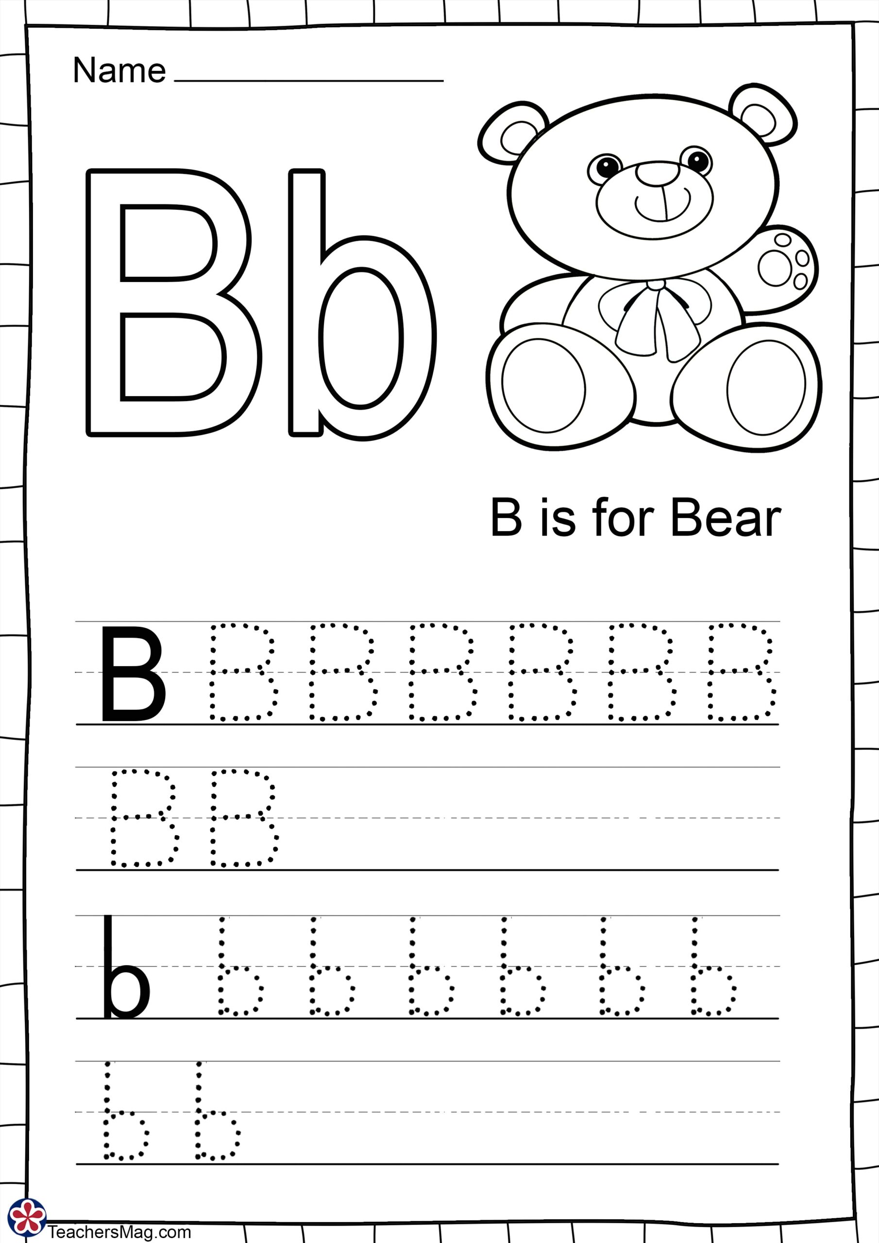 letter b worksheets