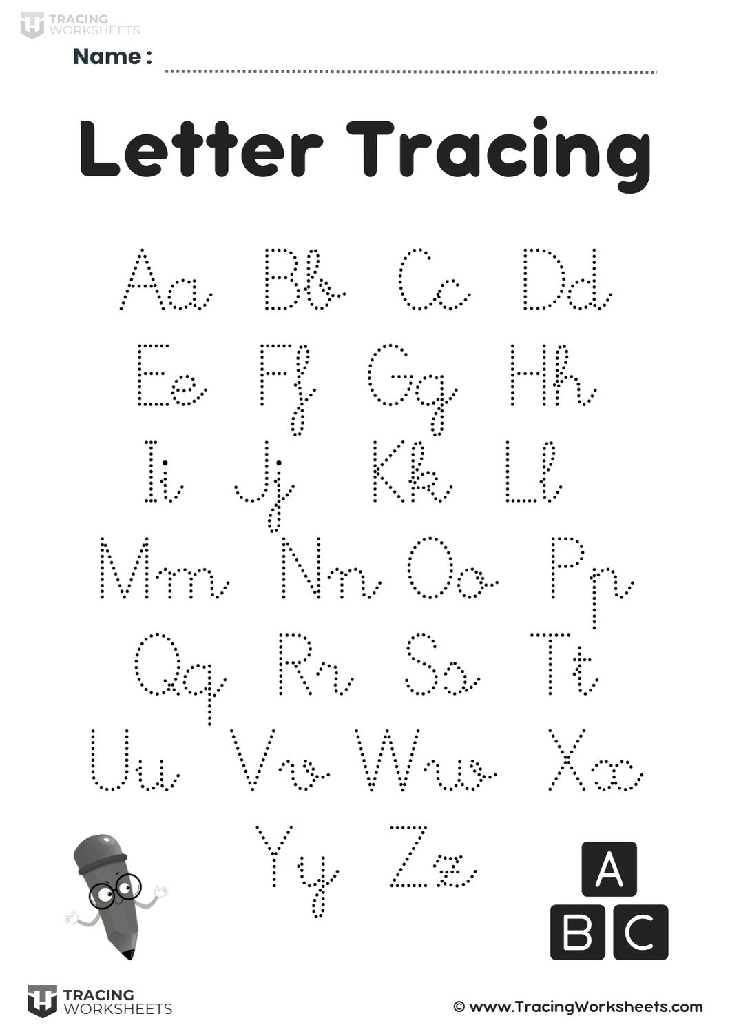 tracing letters printable