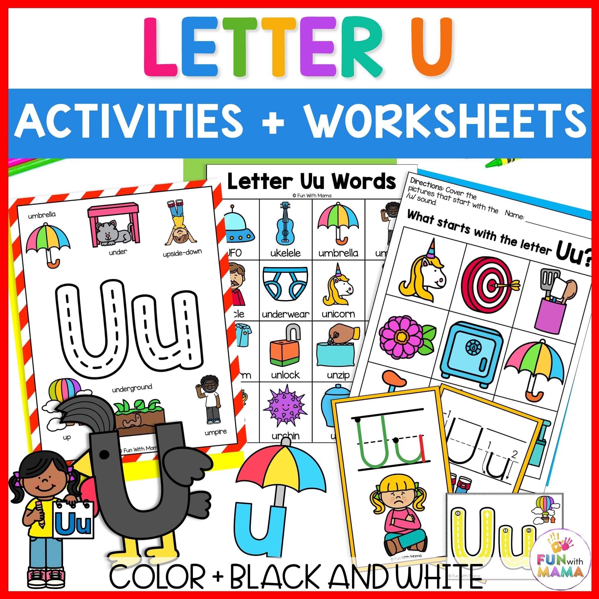 letter u worksheets