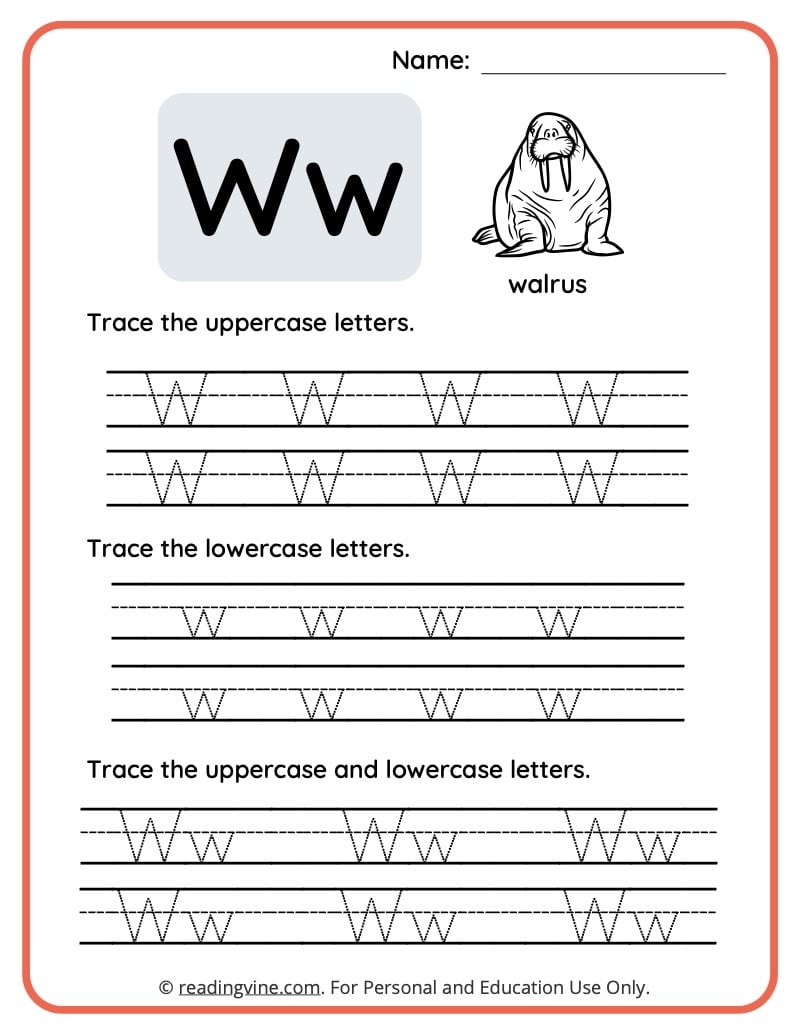 Letter W Worksheets For Preschool Free Printable