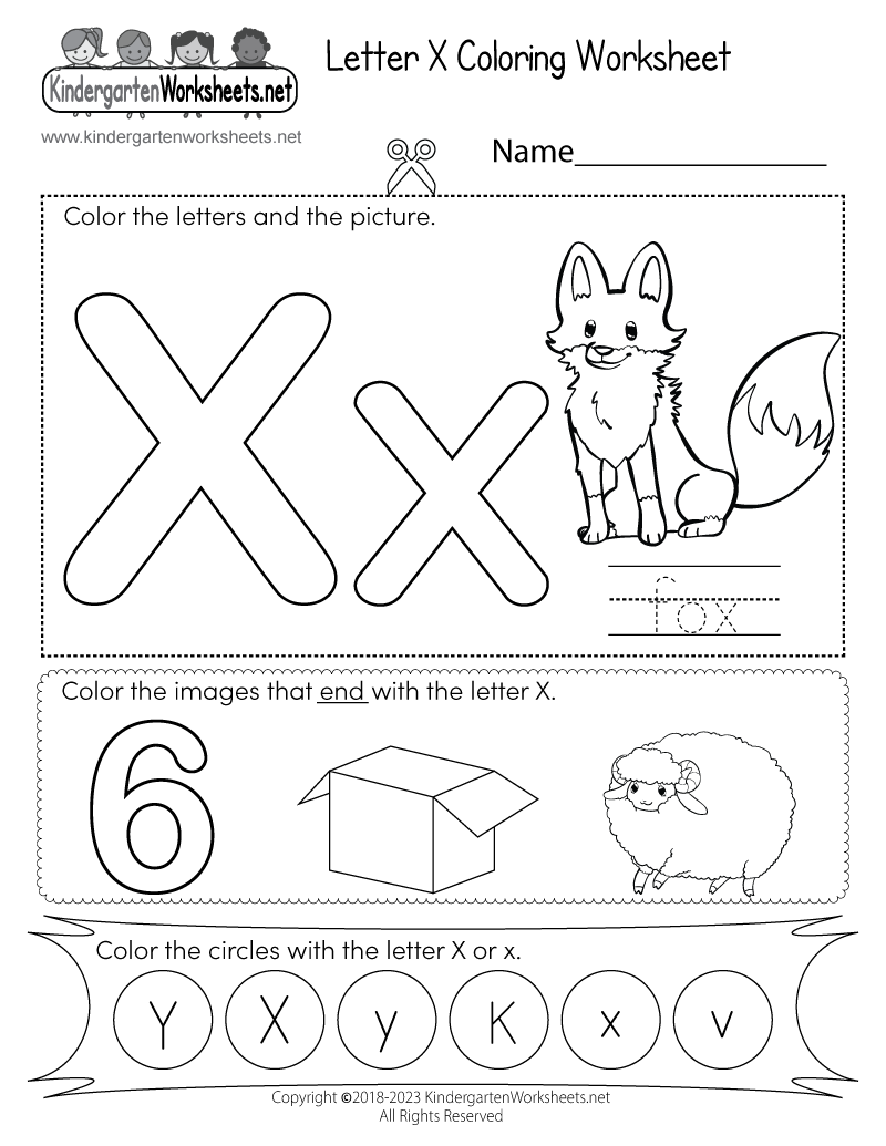 Letter X Coloring Worksheet Free Printable Digital PDF
