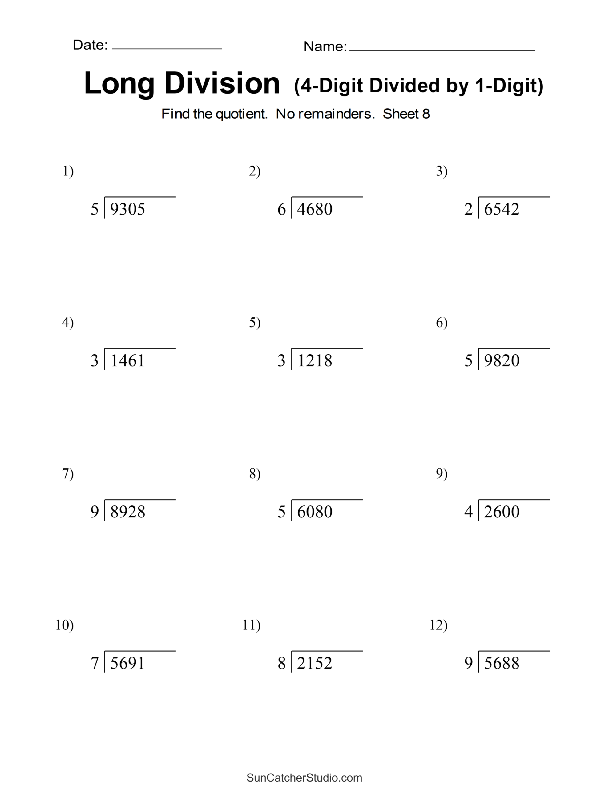 division worksheets grade 3