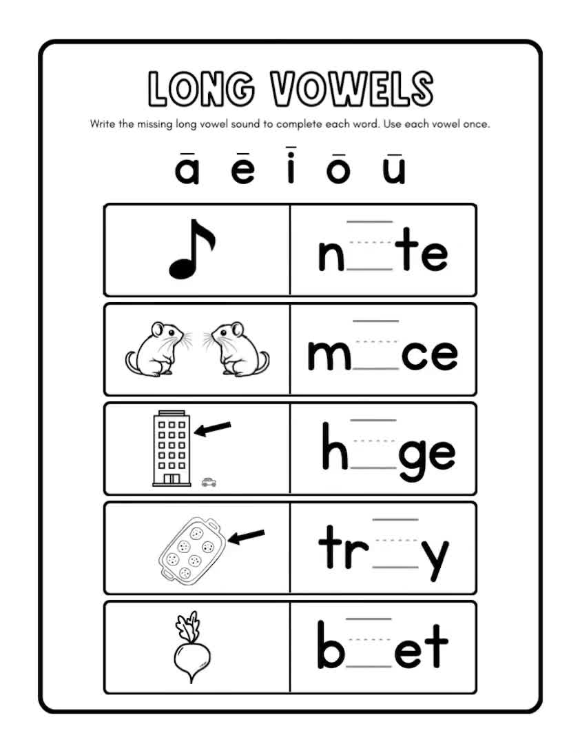 Long Vowels Vowel Worksheets Missing Vowels Vowel Sounds Kindergarten Reading Preschool First Grade Long Vowel Sounds Long Vowel Etsy Long Vowels Vowel Worksheets Missing Vowels Vowel Sounds Kindergarten Reading Preschool First Grade Long Vowel Sounds Long Vowel Etsy