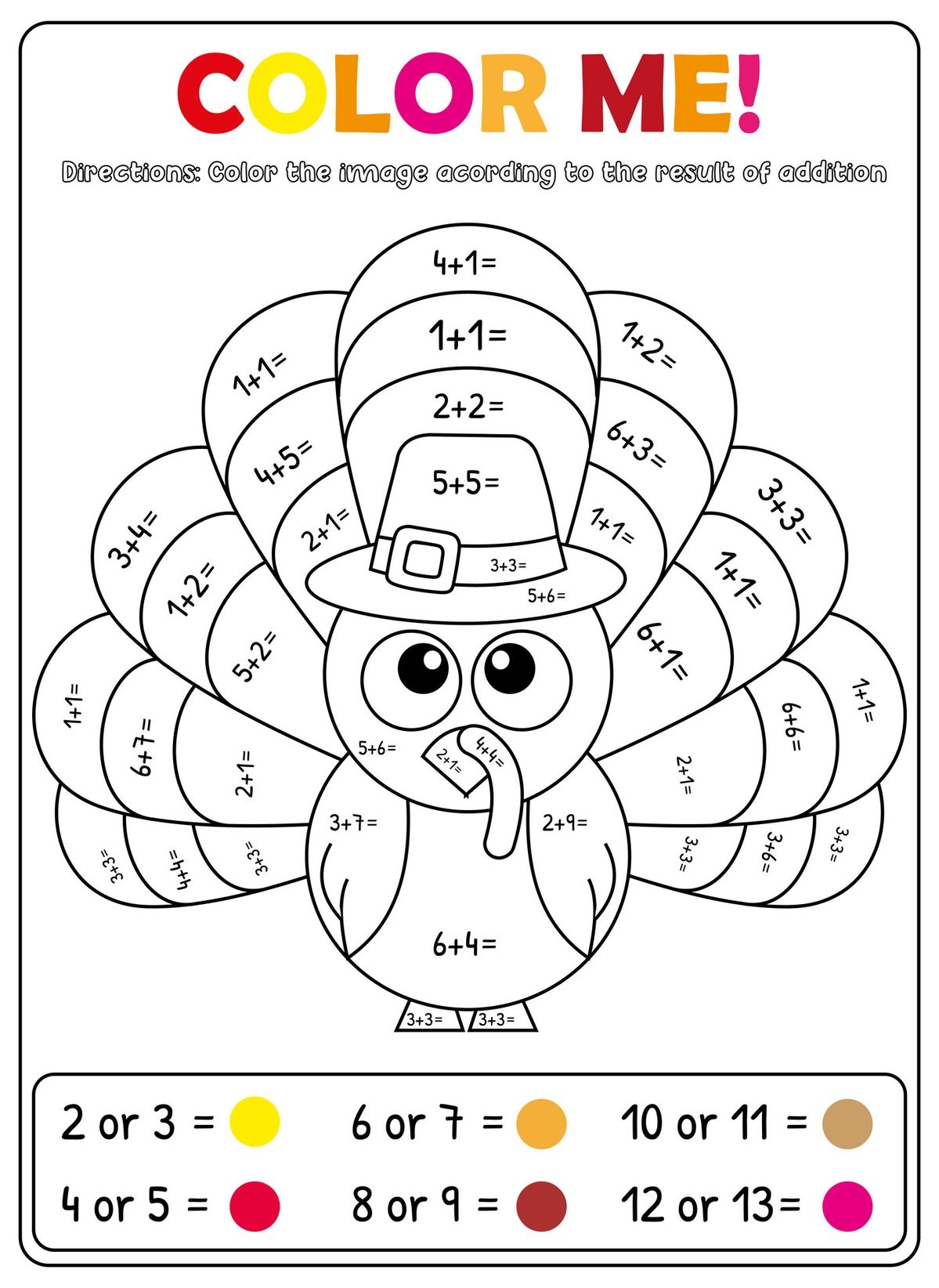 thanksgiving math worksheets
