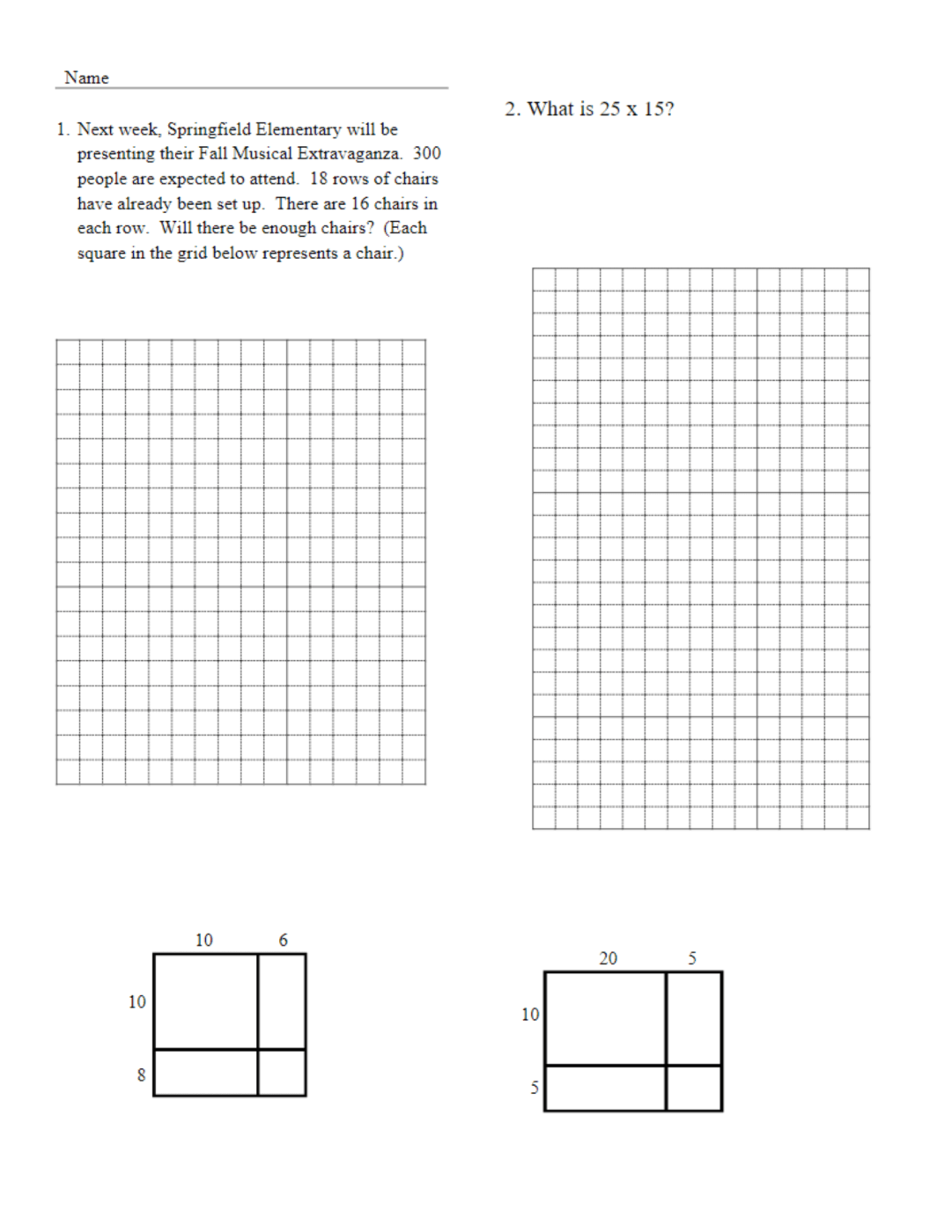 MathFactLab 2 Digit By 2 Digit Multiplication Worksheet With Area Models Free Pdf