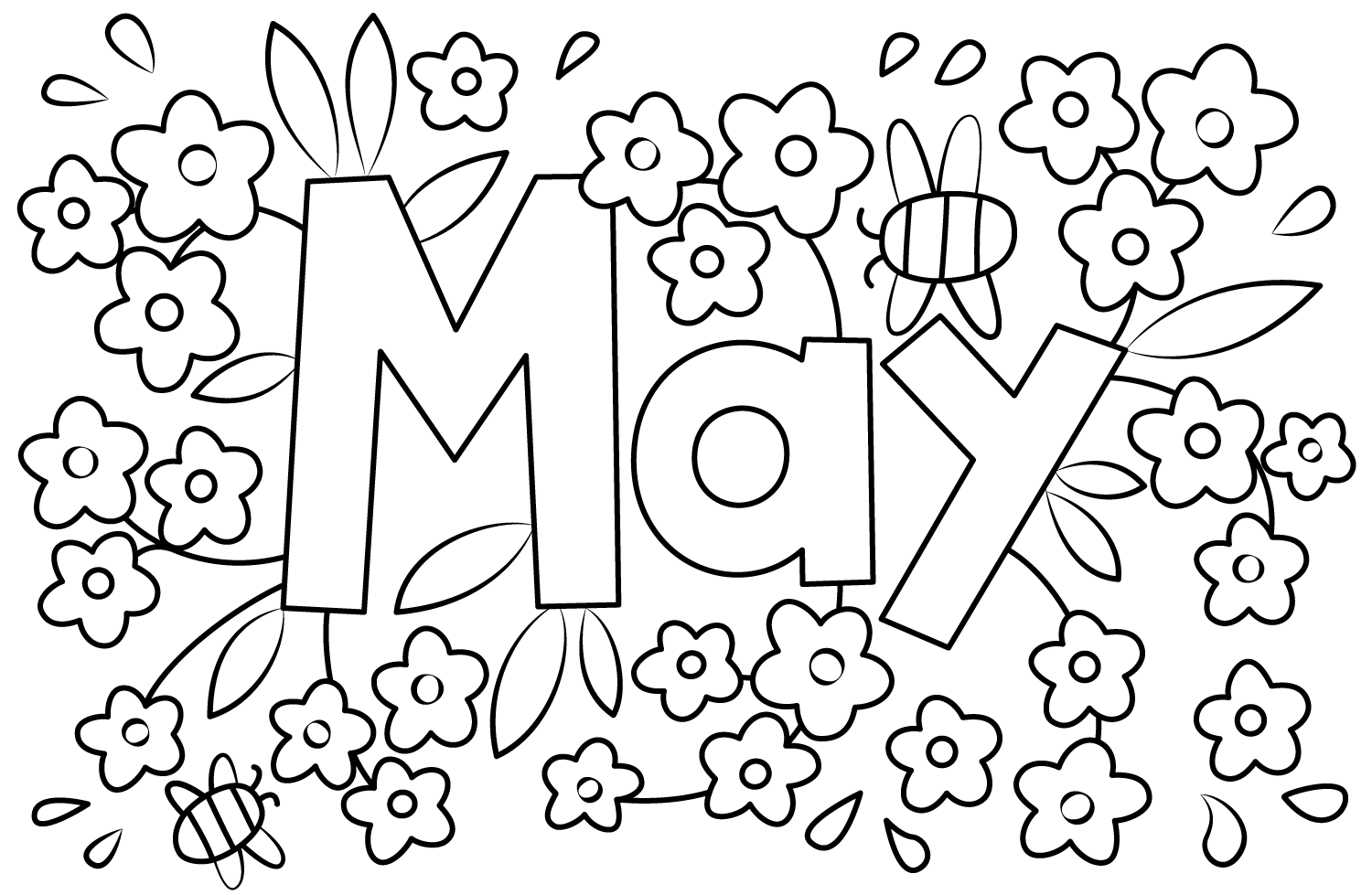 May Coloring Page Free Printable