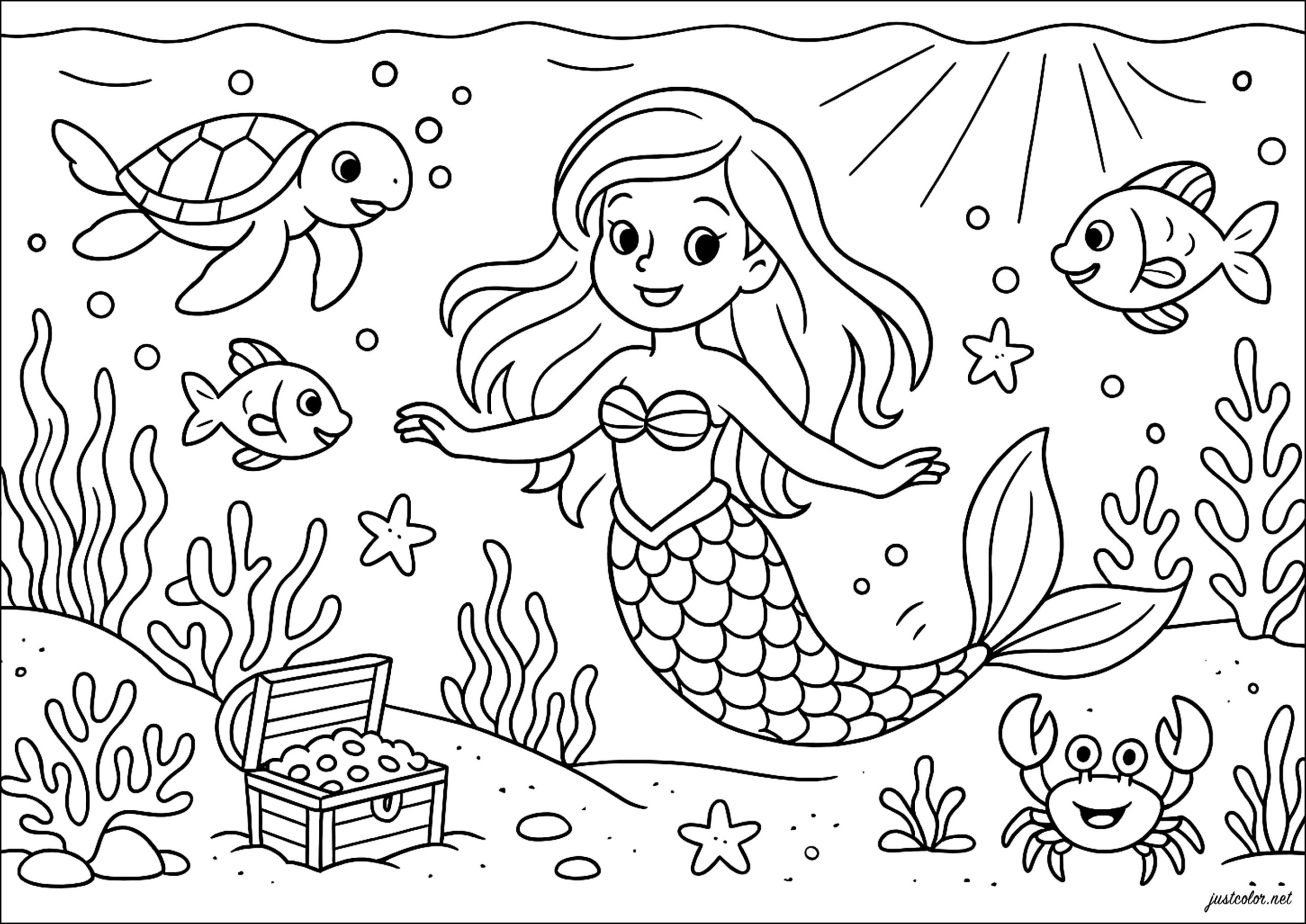 printable mermaid coloring pages