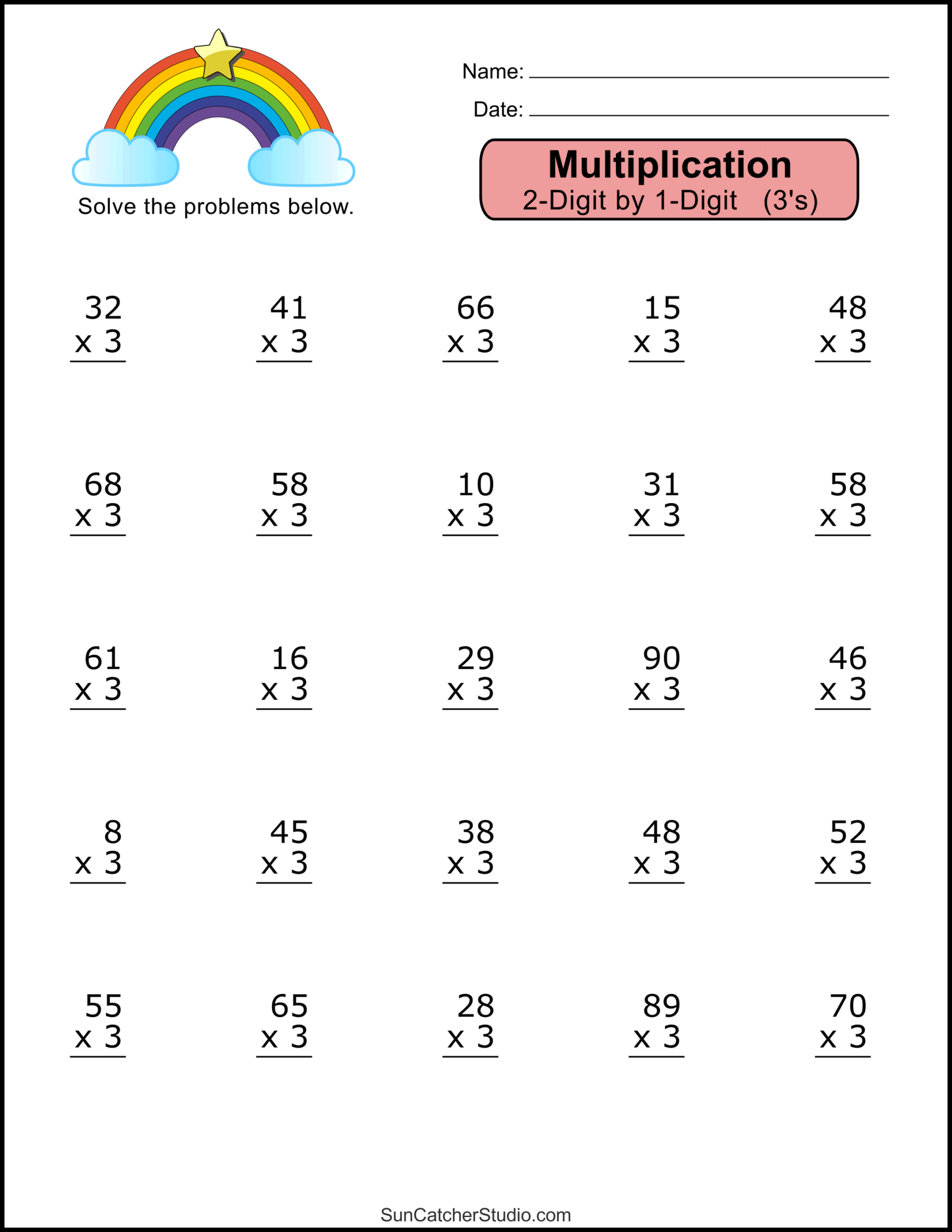 2 by 2 multiplication worksheets