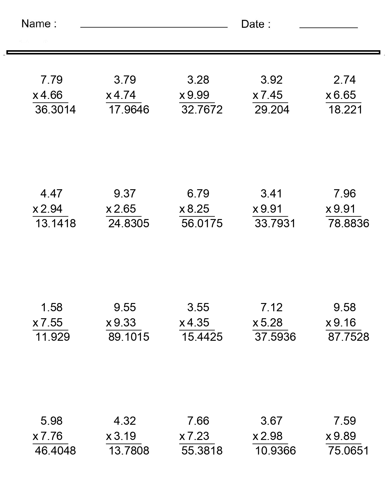 Multiplication Worksheets Decimal Numbers Multiplication Worksheets Made By Teachers Multiplication Worksheets Decimal Numbers Multiplication Worksheets Made By Teachers