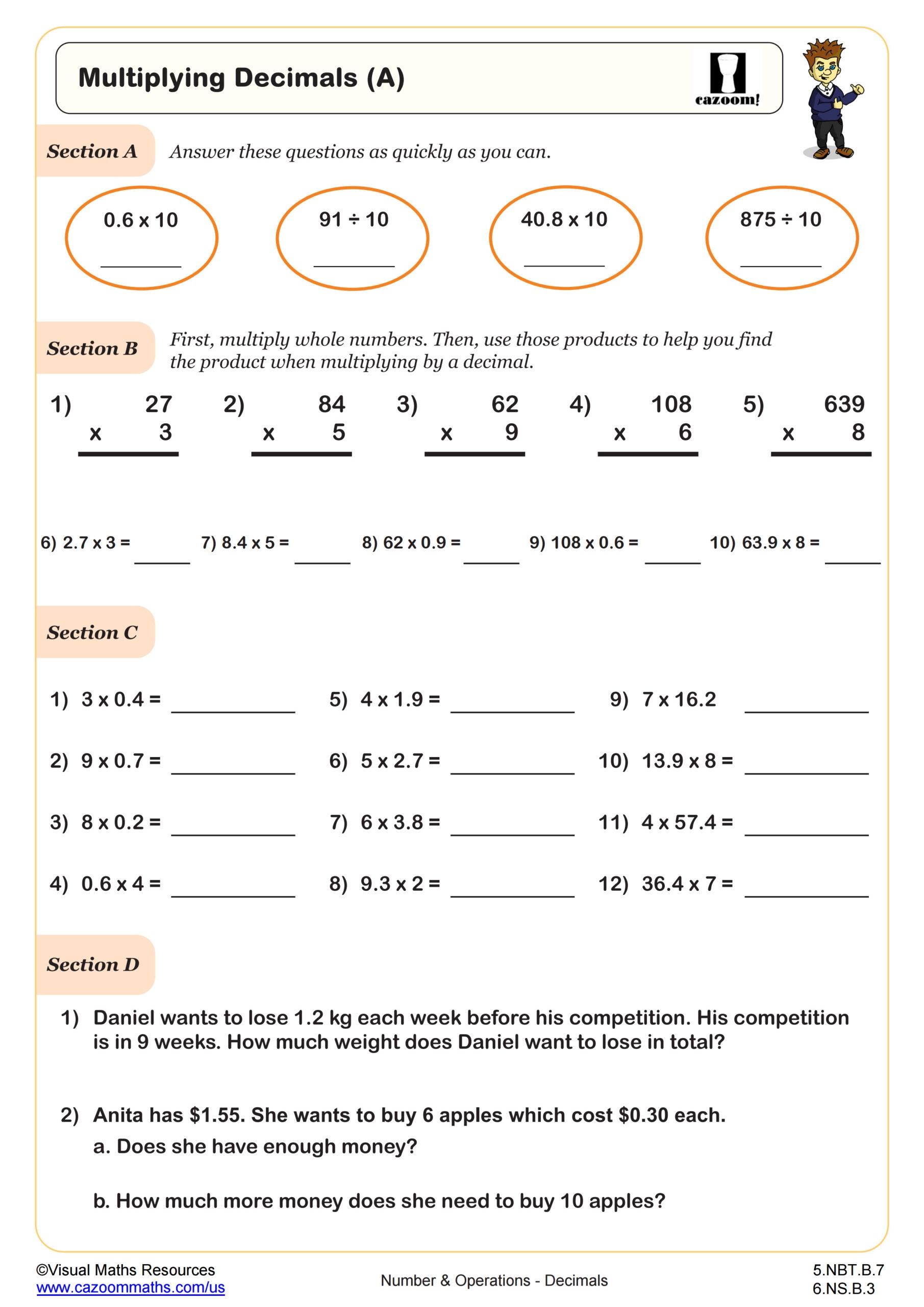 decimal multiplication worksheet decimal multiplication worksheet