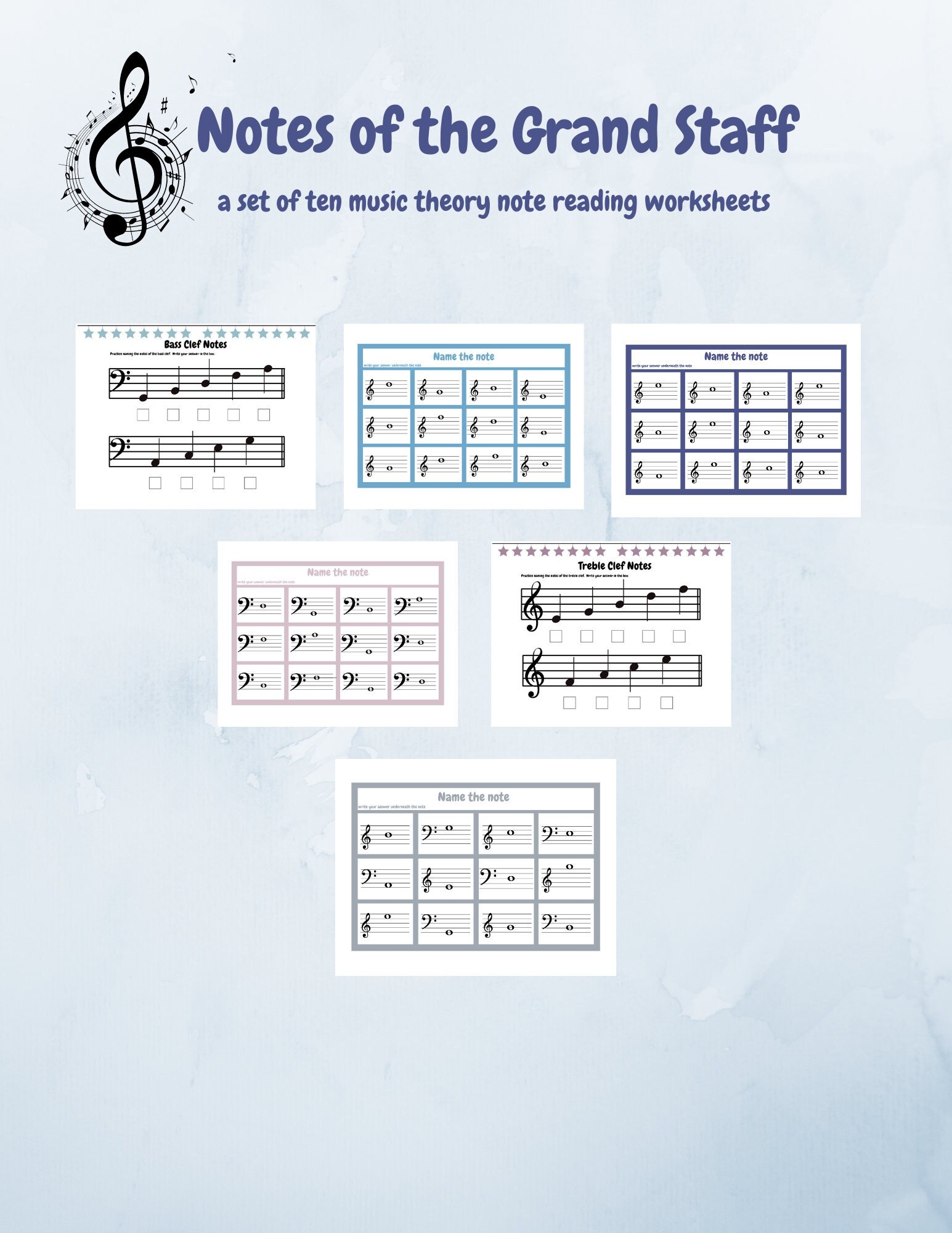 Music Theory Worksheets Music Worksheets Printable Worksheets Music Education Homeschool Music Beginning Music Theory Piano Lesson Homework Etsy