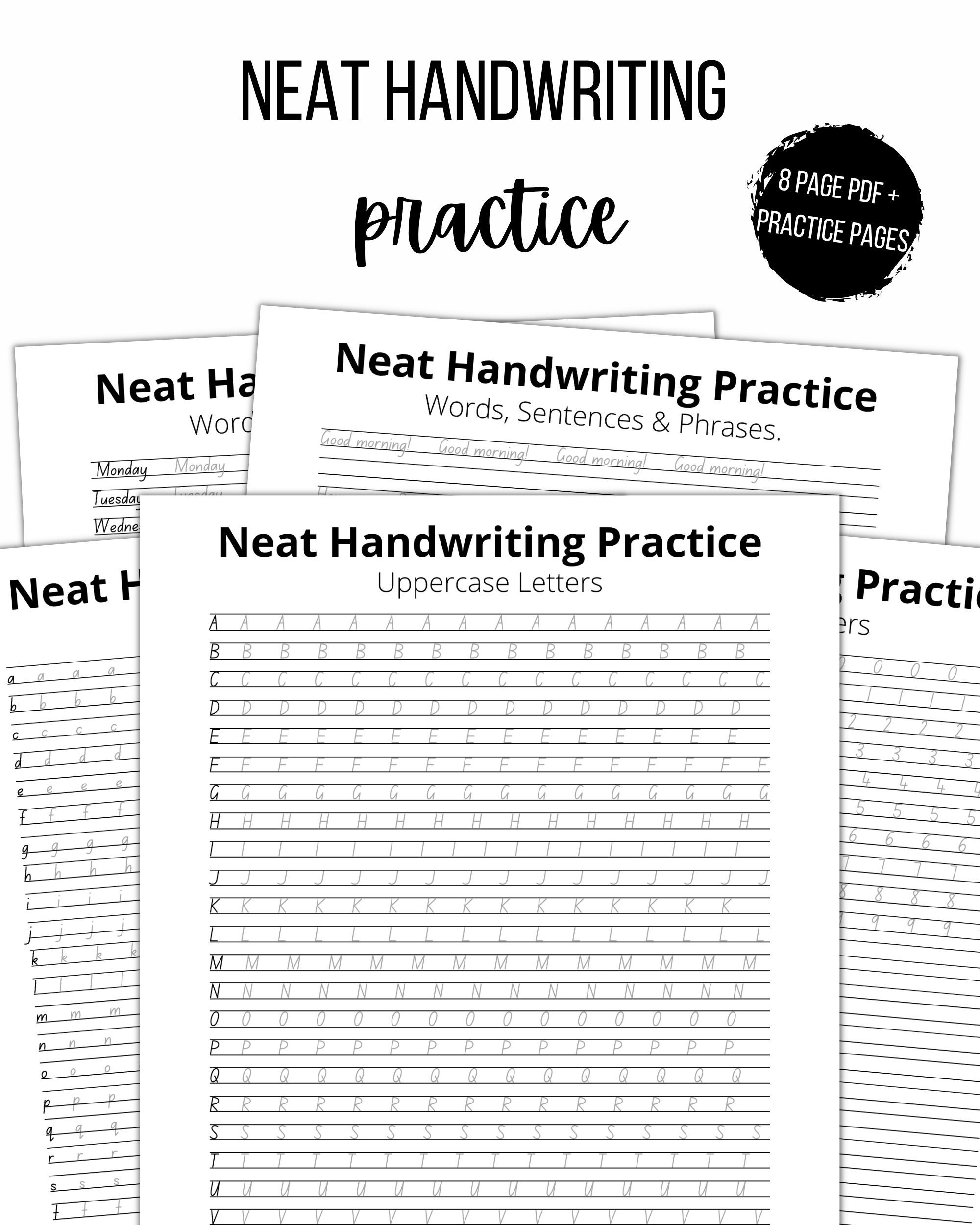 Neat Handwriting Practice Sheets Digital Download Adult Handwriting Practice Handlettering Workbook Instant Download Printable Etsy Neat Handwriting Practice Sheets Digital Download Adult Handwriting Practice Handlettering Workbook Instant Download Printable Etsy
