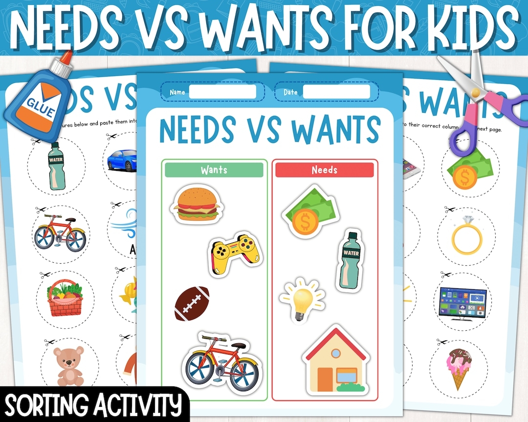 needs and wants worksheet