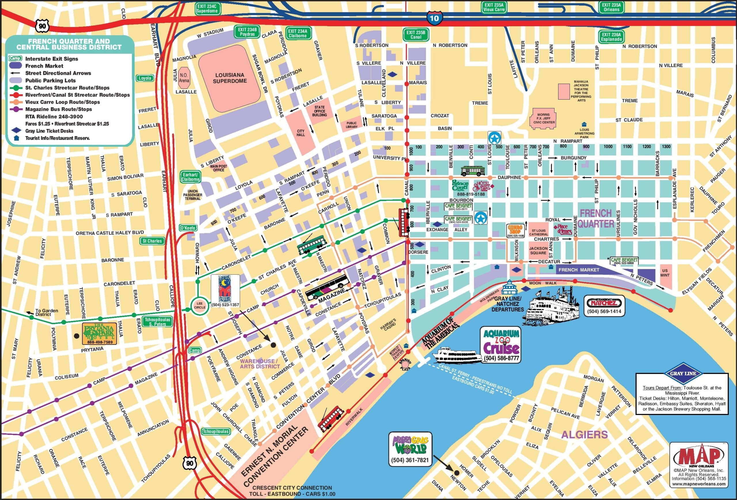 New Orleans French Quarter Tourist Map Ontheworldmap New Orleans French Quarter Tourist Map Ontheworldmap