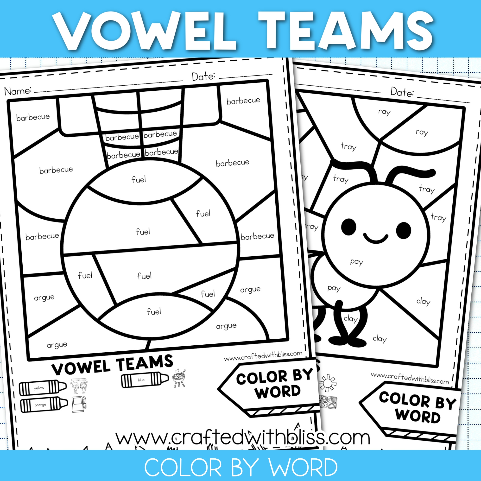 NO PREP Color By Vowel Teams Worksheet Literacy Center Made By Teachers NO PREP Color By Vowel Teams Worksheet Literacy Center Made By Teachers