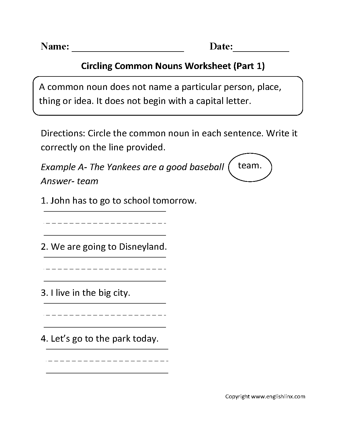 Nouns Worksheets Proper And Common Nouns Worksheets Nouns Worksheets Proper And Common Nouns Worksheets