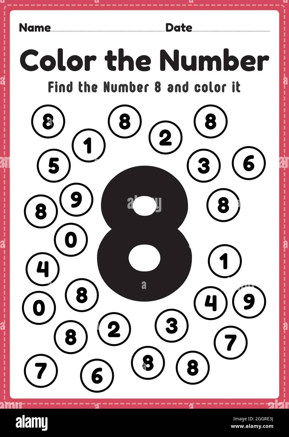 Number 8 Worksheet Hi res Stock Photography And Images Alamy