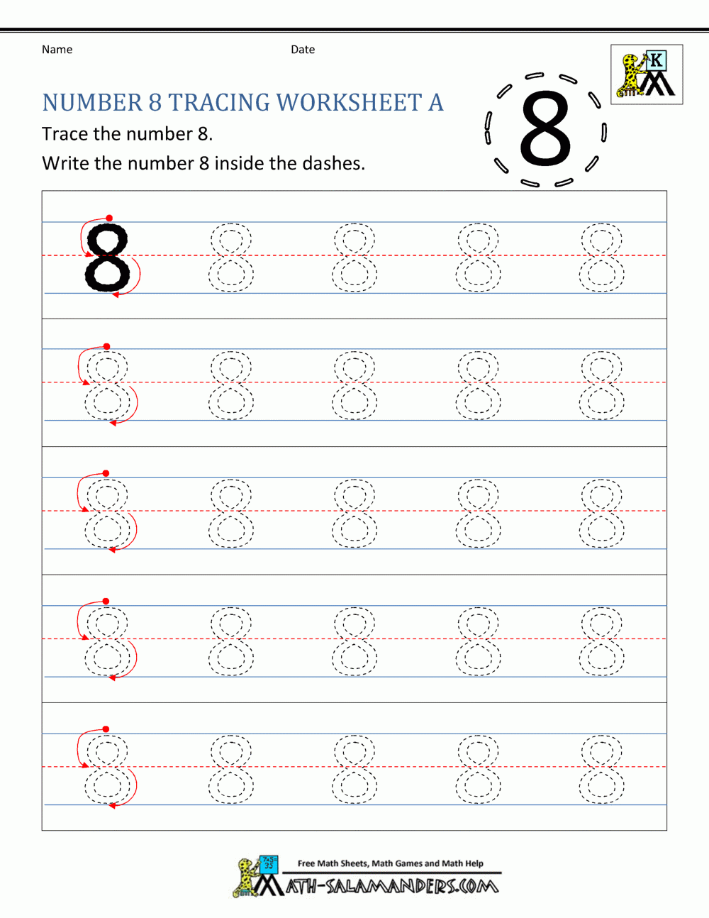 Number 8 Worksheets For Preschool