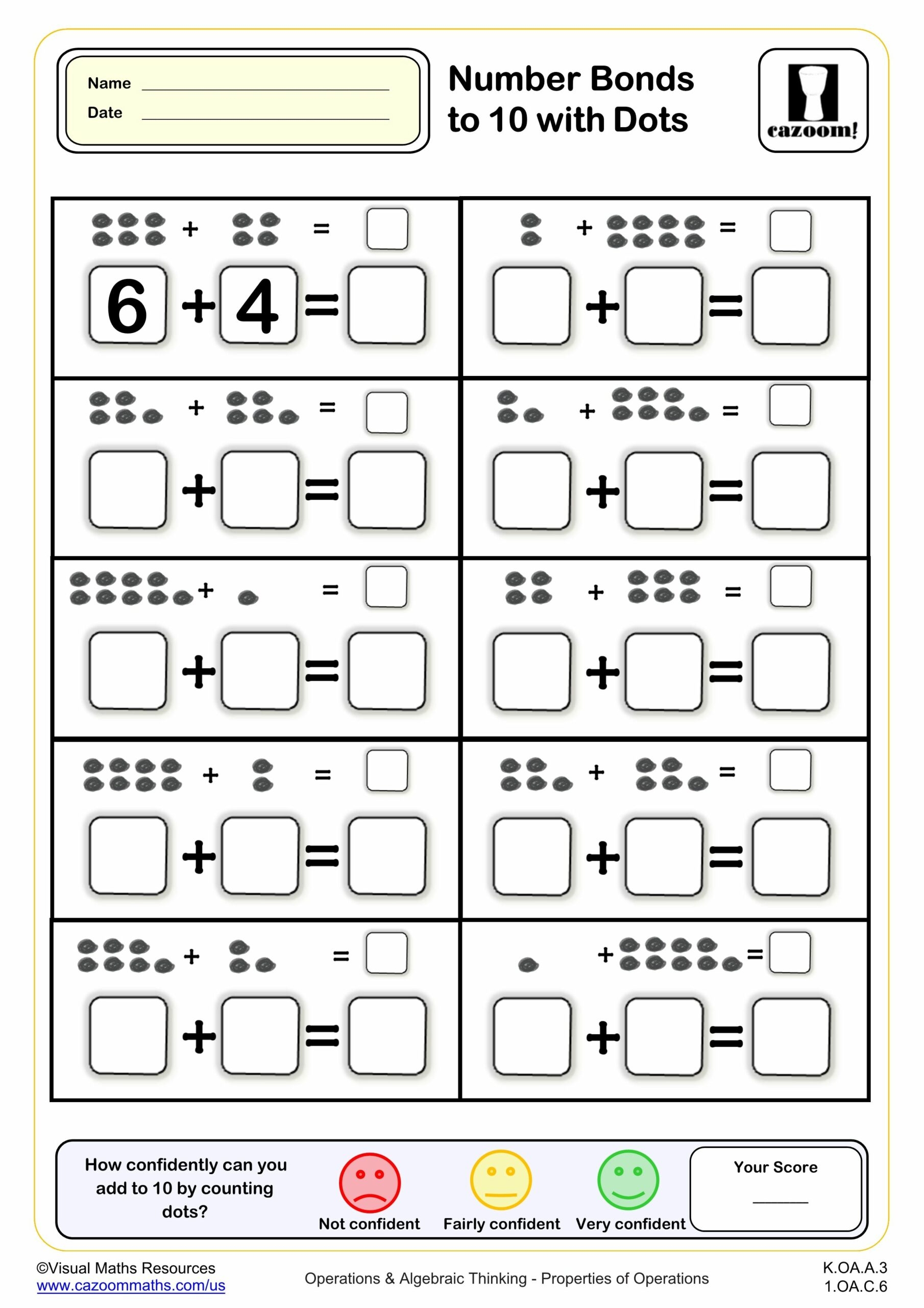number bonds worksheets