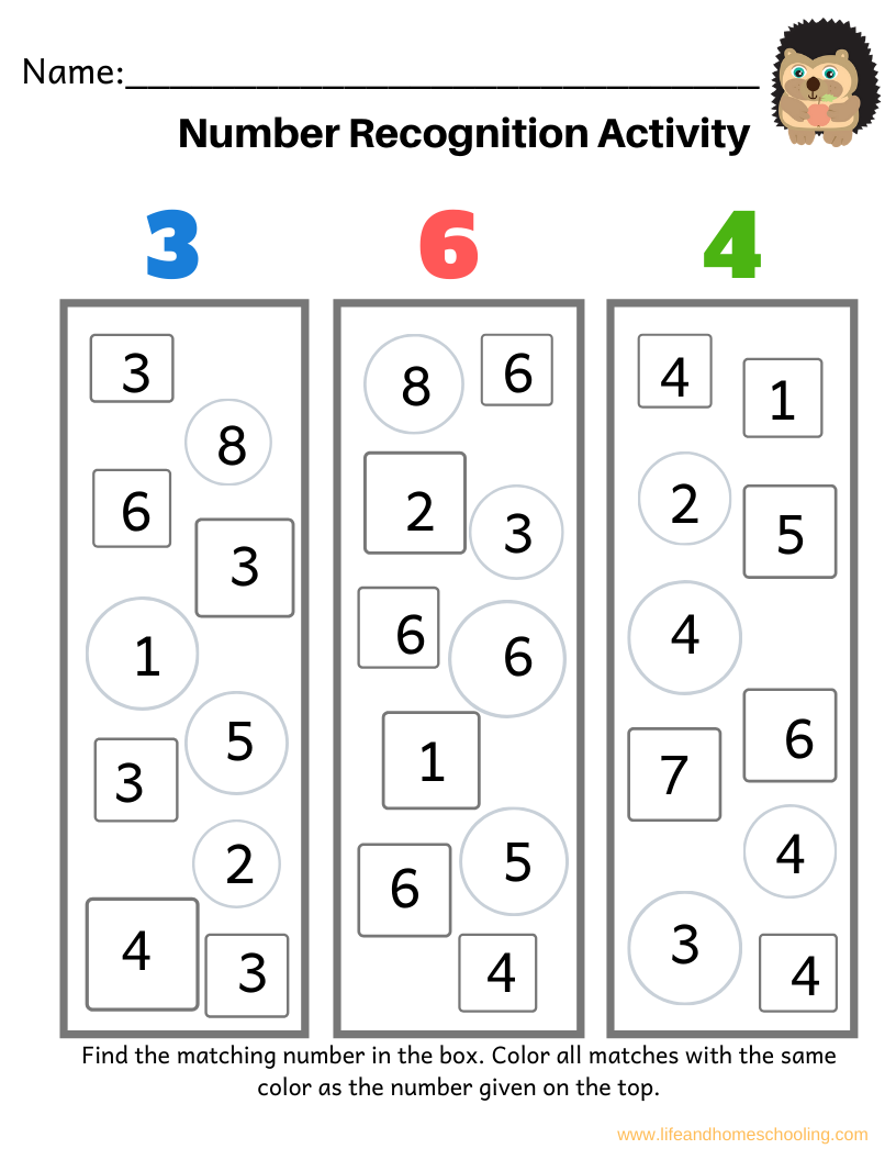 Number Recognition Activity Worksheets Made By Teachers