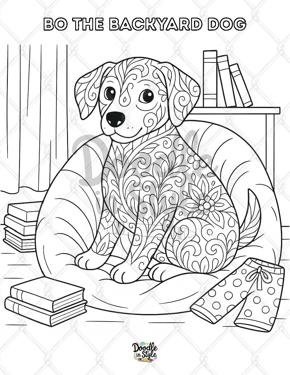 O The Backyard Dog Coloring Page Printable Art For Kids Adults