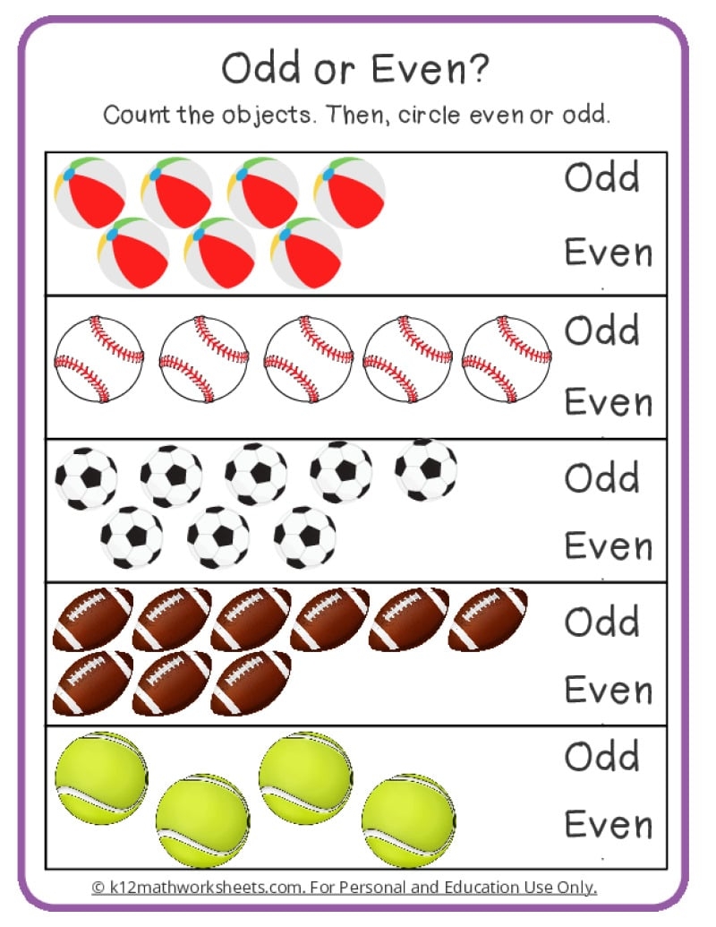 Odd And Even Numbers Worksheets