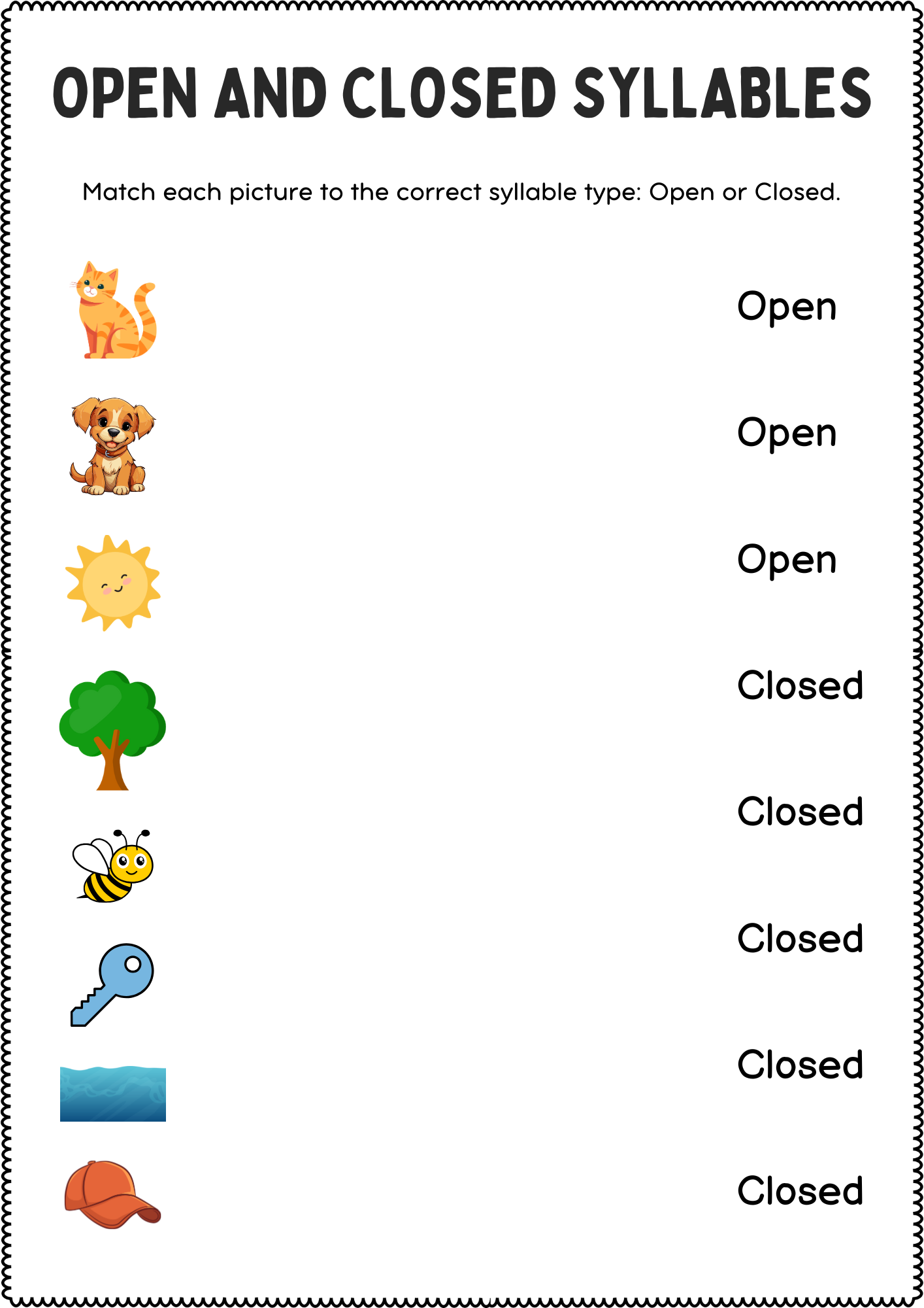 Open And Closed Syllables Grammar Worksheets Open And Closed Syllable Sort Made By Teachers