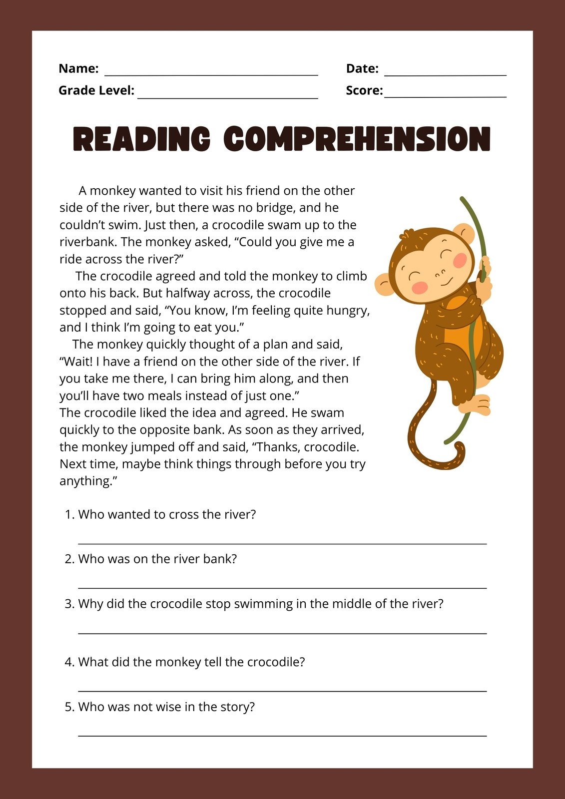 Page 2 Free Printable 2nd Grade Reading Worksheet Templates Canva