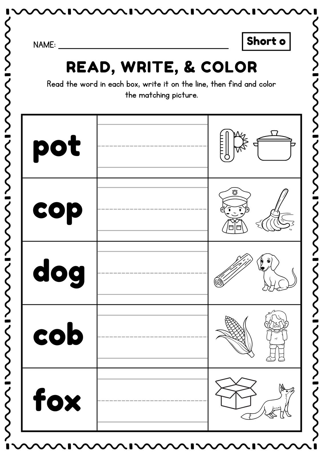 literacy worksheets for kindergarten