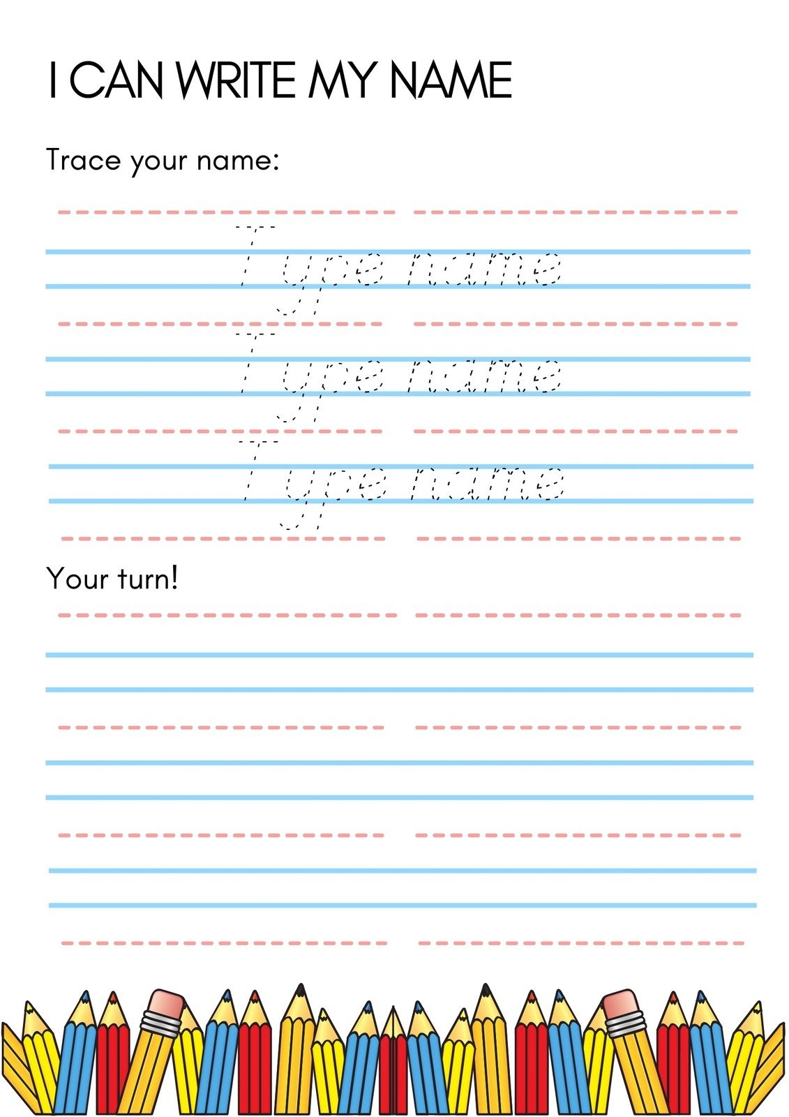 Page 6 Free Custom Printable Handwriting Worksheet Templates Canva