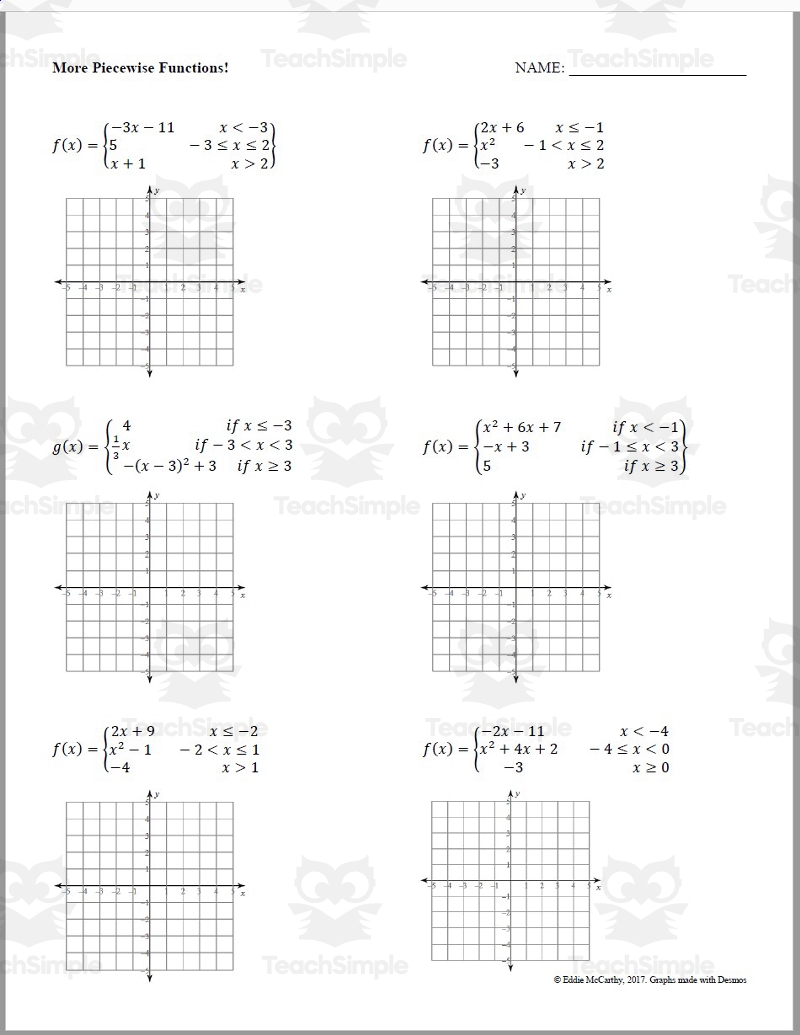 Piecewise Functions Guided Notes Homework Set By Teach Simple Piecewise Functions Guided Notes Homework Set By Teach Simple