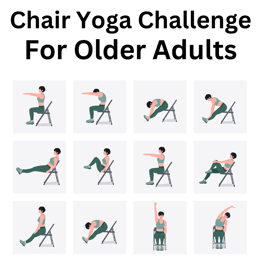 Poses For Beginners Senior Yoga Chair Exercises Free Printable Chair Exercises Chair Yoga Pose Poster Yoga